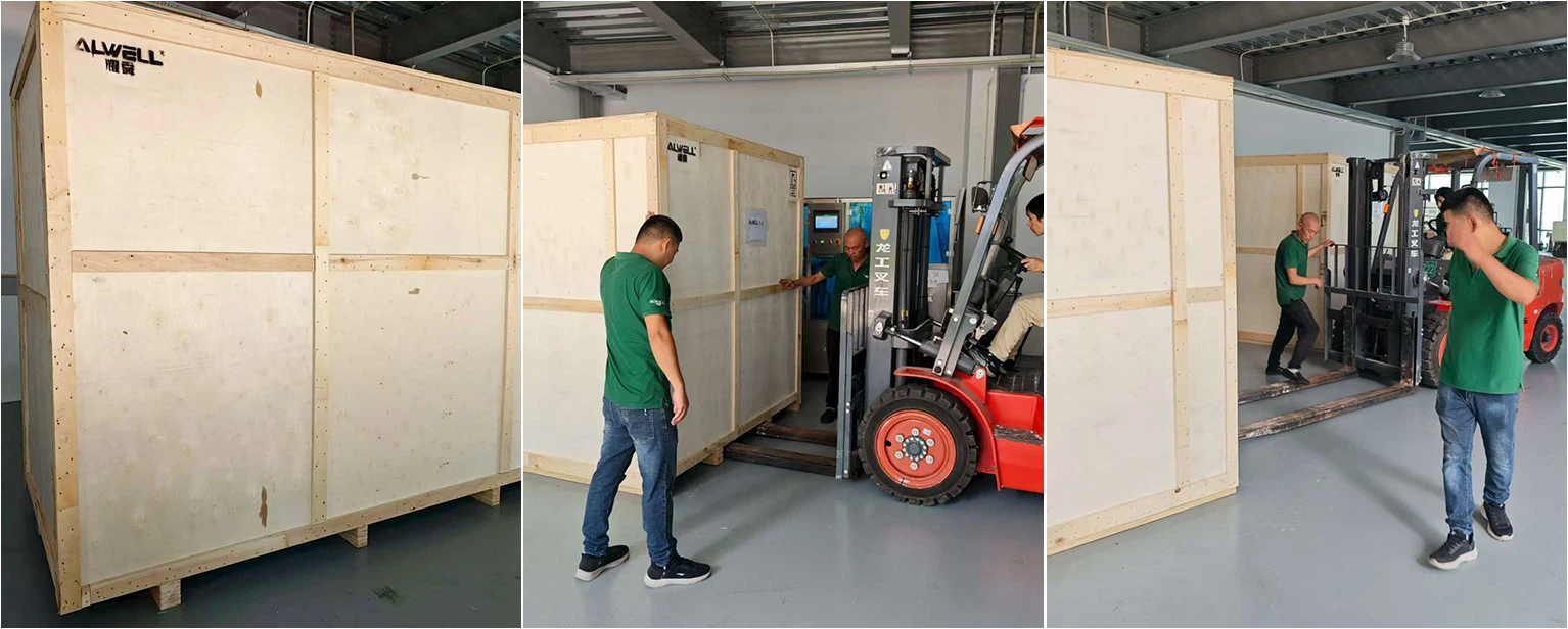 Photo of the syringe filling machine during shipment Photo of the syringe filling machine during shipment